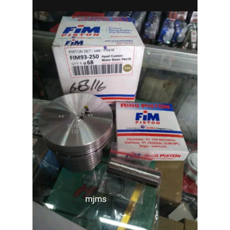 seher FIM pin 16 Satria Fu ukuran 65 66 66,5 67 68 piston FIM mentah pin 16 Fu seher bahan dome