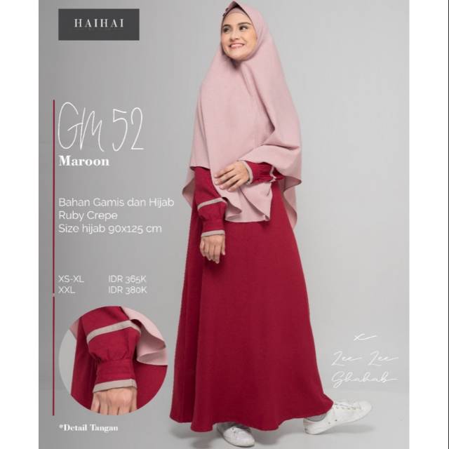 ORIGINAL 100% GAMIS DEWA PREMIUM BY HAIHAI GM 52 MAROON COKLAT UNGU