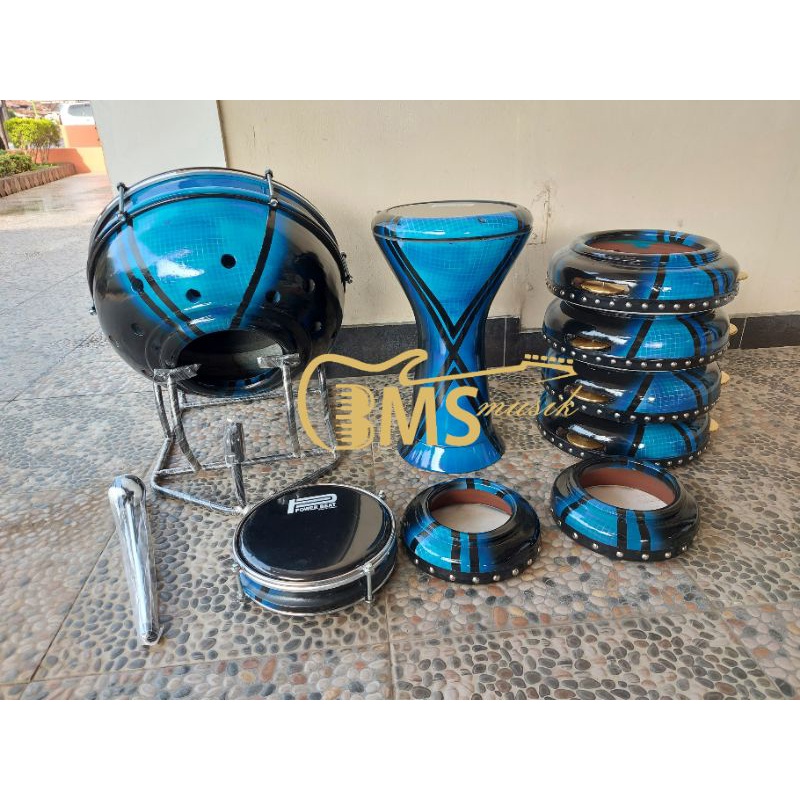 Promo Alat Hadroh Full satu Set motif dan Darbuka Full Cor (Bisa Custom Warna)