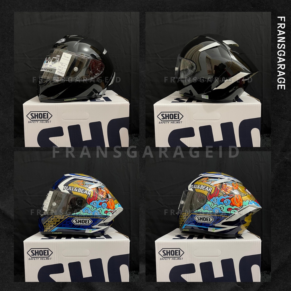 HELM SHOEI 1:1 PREMIUM CLONE -  X14 CLONE FULL HITAM /  X14 MOTEGI 3 X SPIRIT 3