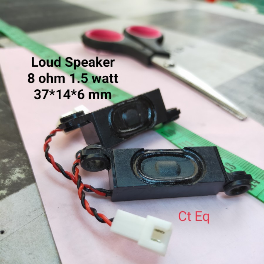 Speaker 8 ohm 1.5 Watt panjang 37Mm Lebar 14Mm tebal 6Mm ada kabelnya