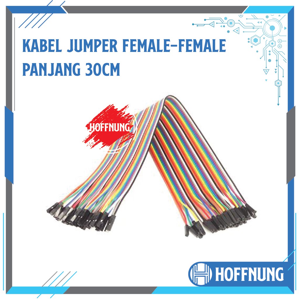 Kabel Jumper 30m Kabel Pelangi Arduino Famale to Female 30cm