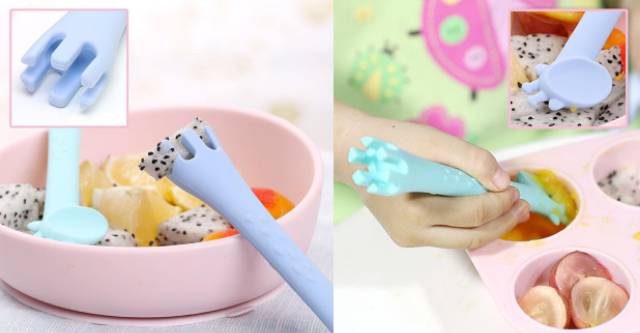 Babyqlo Giraffe Training Baby Spoon Sendok Garpu Bayi MPASI