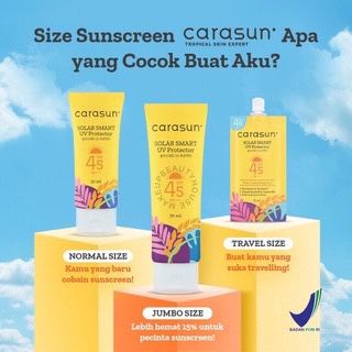 `ღ´ PHINKL `ღ´ Carasun sun screen tabir surya sachet SPF 45 sunblock sunscreen anti UVA UVB sinar matahari tekstur lembut awan