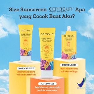 `ღ´ PHINKL `ღ´ Carasun sun screen tabir surya sachet SPF 45 sunblock sunscreen anti UVA UVB sinar matahari tekstur lembut awan