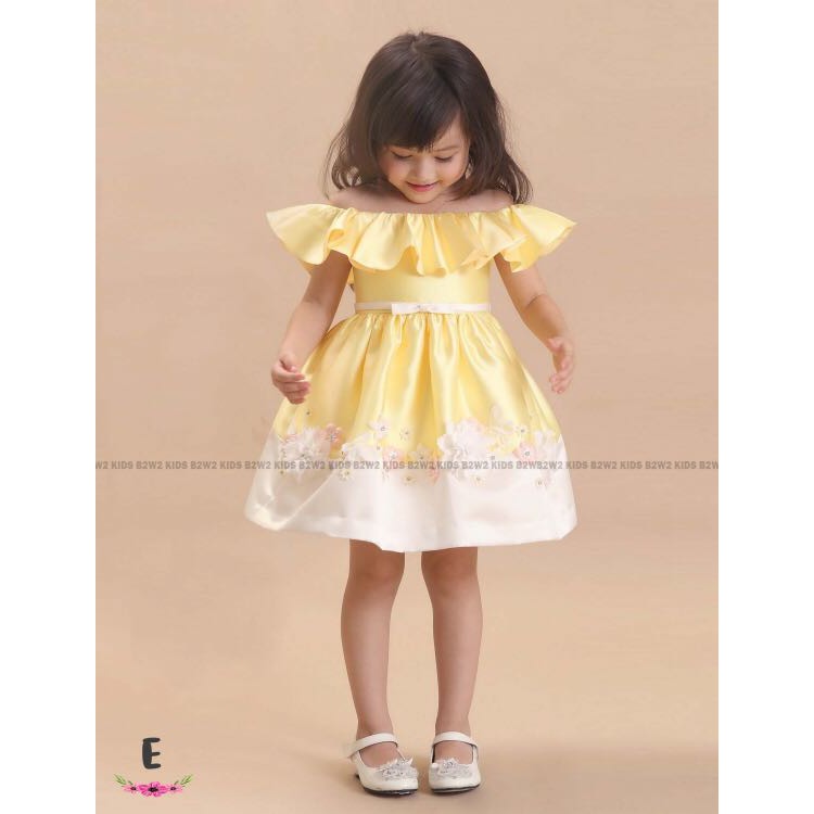 DRESS ANAK / GAUN PESTA ANAK PEREMPUAN SABRINA KUNING IMPORT