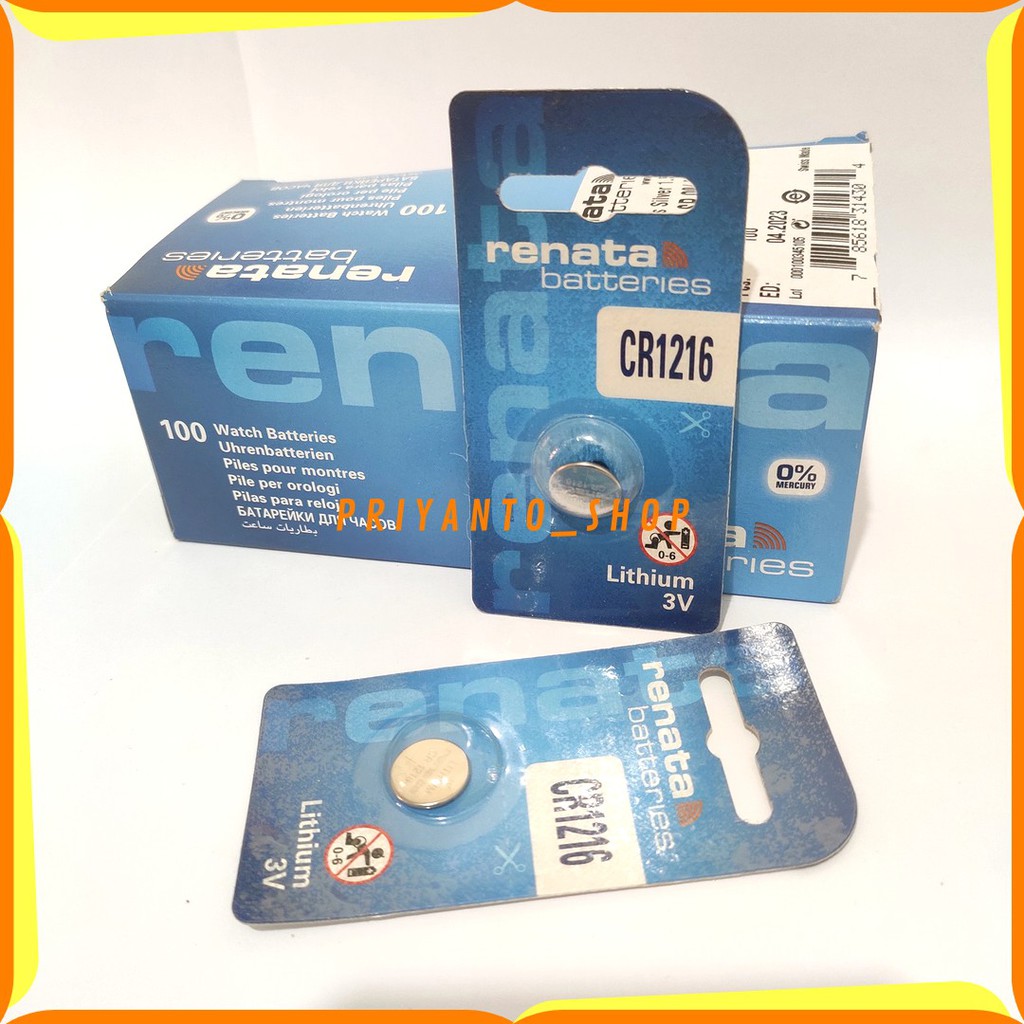 BATTERY BATERE BATREI RENATA CR-1216 CR 1216 3V LITHIUM ORIGINAL