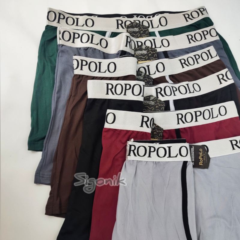 Boxer Celana Dalam Pria Dewasa Remaja Ropolo Big Size XXL Jumbo Big Size Poliester Super Soft Best Grosir ECER Murah Sigonik