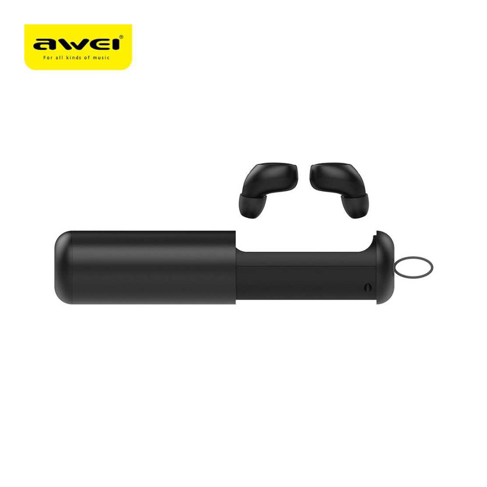 Promo AWEI Dual TWS Airpods Earphone Bluetooth dengan Charging Case - T5 Diskon