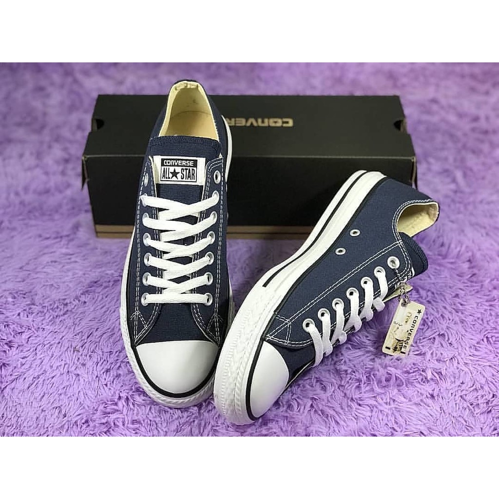 Sepatu Converse Classic OX Allstar Hitam Navy Abu Putih Sneakers Hadiah Pria Wanita Couple Murah