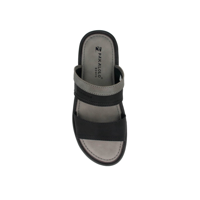 SANDAL SLIDE PAKALOLO PRIA ORIGINAL CASUAL KULIT ASLI HITAM PB51