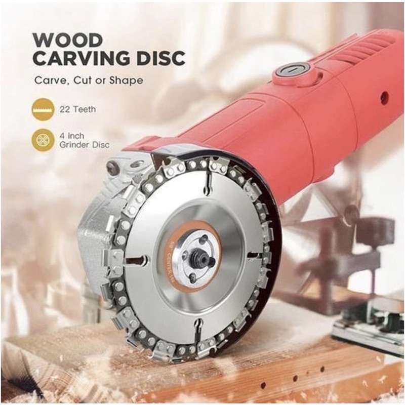 Ikura Wood Carving Disc Mata Gergaji Gerinda Chainsaw 4&quot; Potong Ukir