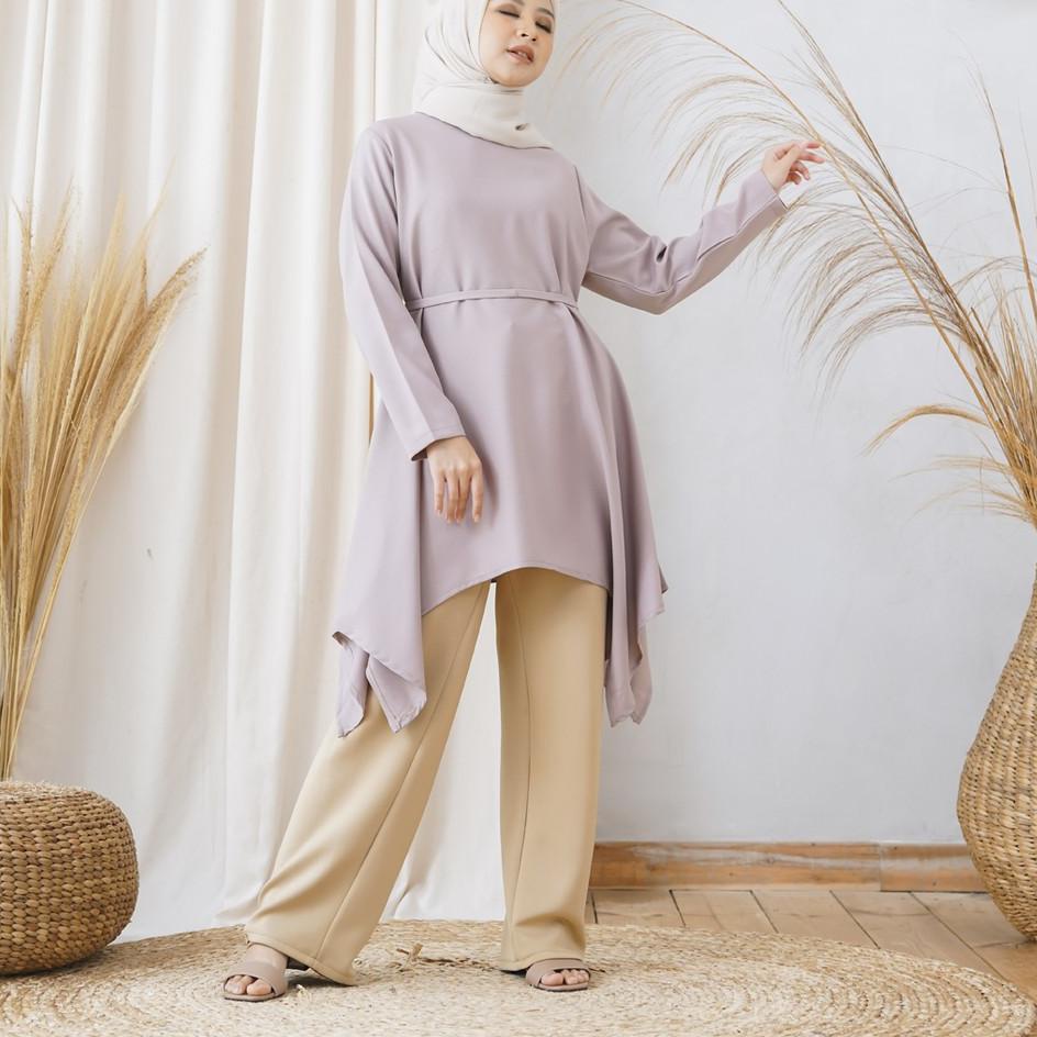 Wow Murah Meriah.. Wulfi Atasan Tunik Milia Light Lilac