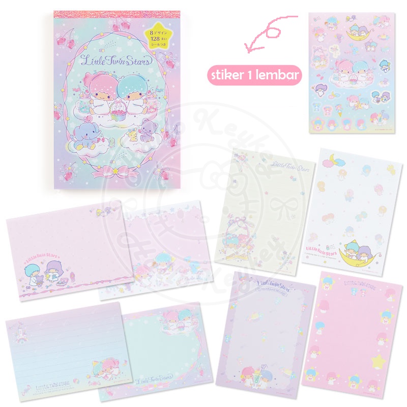 

notes memo gambar stiker little twin stars pastel original sanrio japan