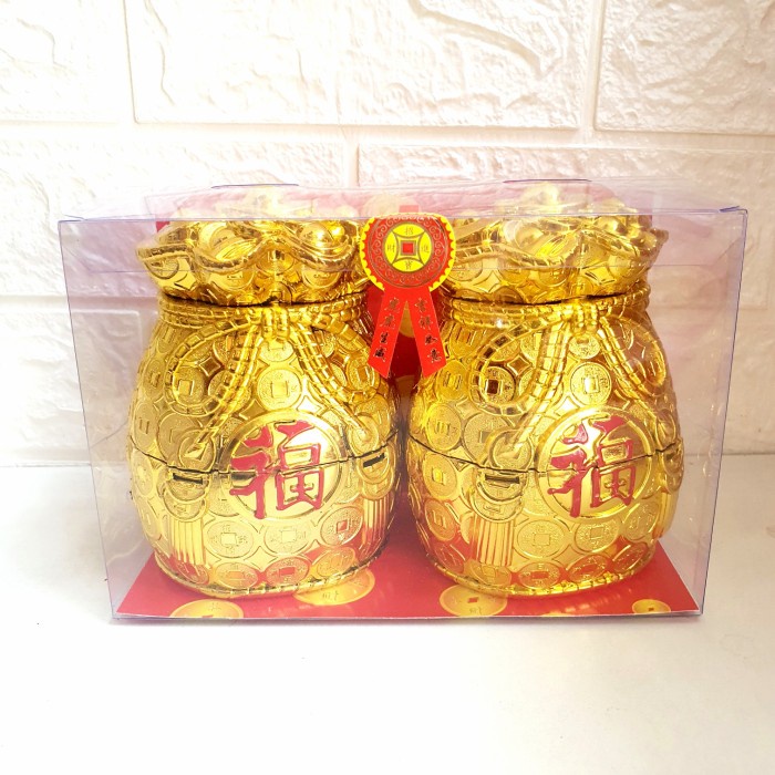 Tempat Permen Yenpao Emas Murah Candy Jar Yenpau Gold Kado Imlek Murah Harga Grosir Termurah