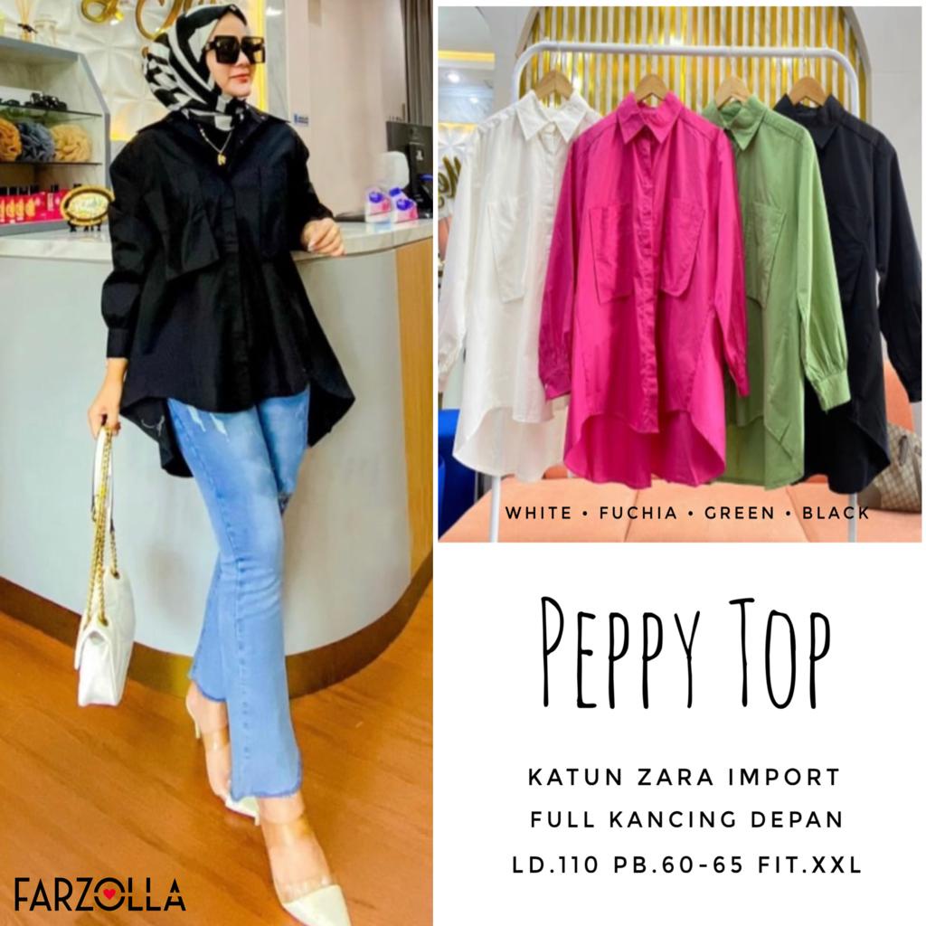 Solo / PEPPY-TOP (FARZOLA) | BAJU ATASAN WANITA BAHAN KATUN Z-RA IMPORT | REAL PIC GOOD QUALITY | FA