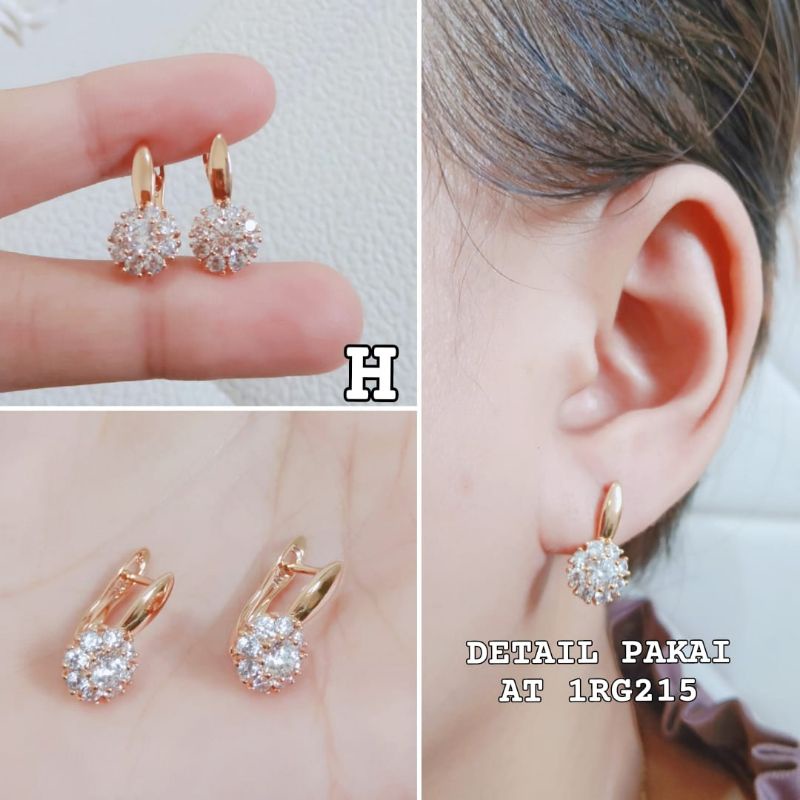 Anting Titanium Clip Permata Anti Karat Dan Anti Luntur Xupblink Jewelry