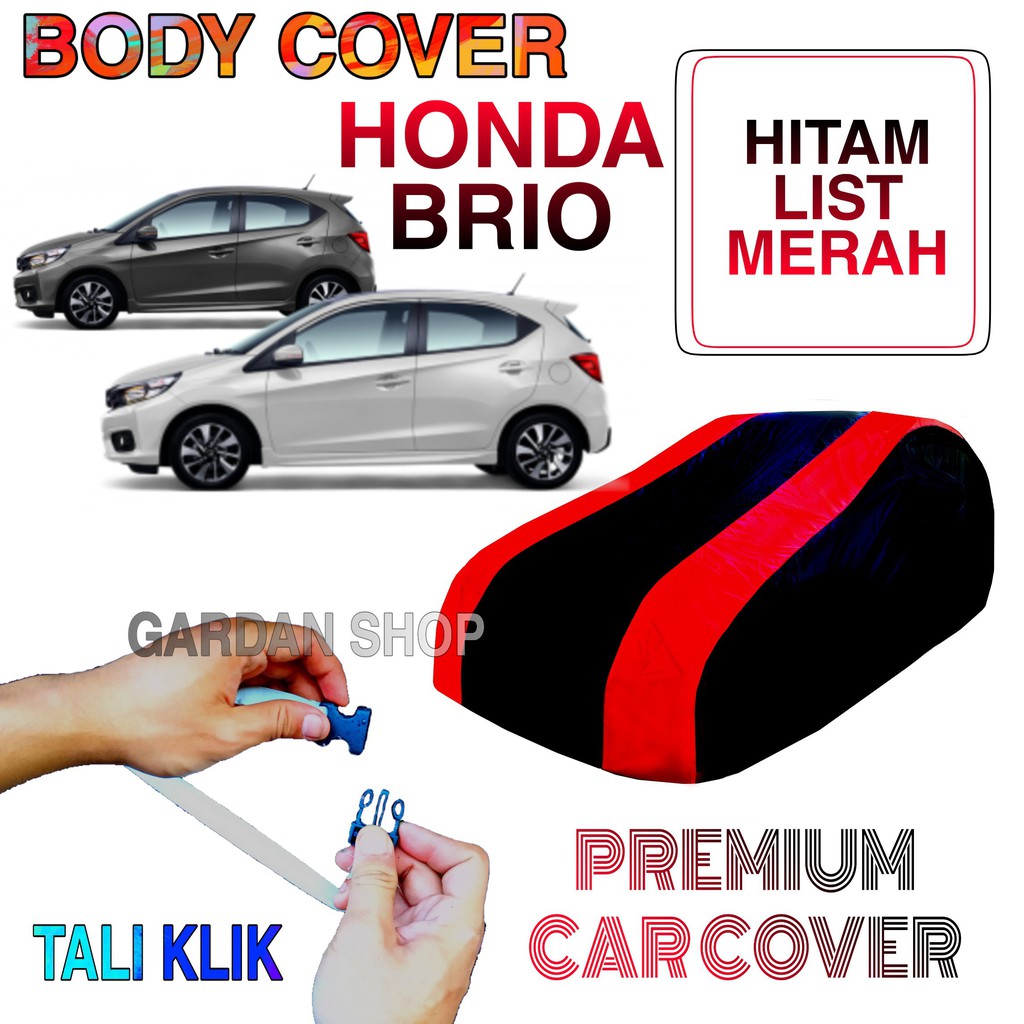 Sarung Mobil HONDA BRIO List MERAH Body Cover Penutup Honda Brio PREMIUM Red