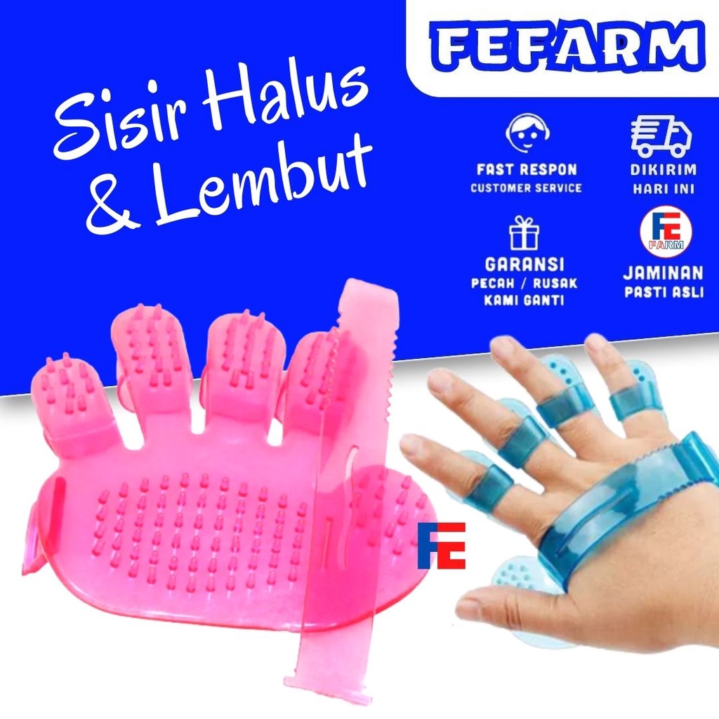 Sisir Tapak Karet Grooming Pembersih Bulu Kucing FEFARM