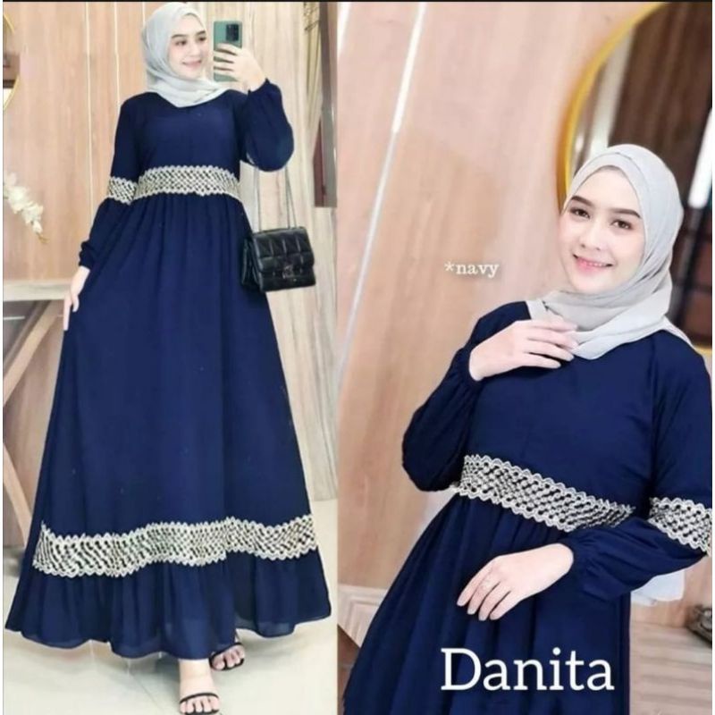 Gamis Ceruty Renda Polos