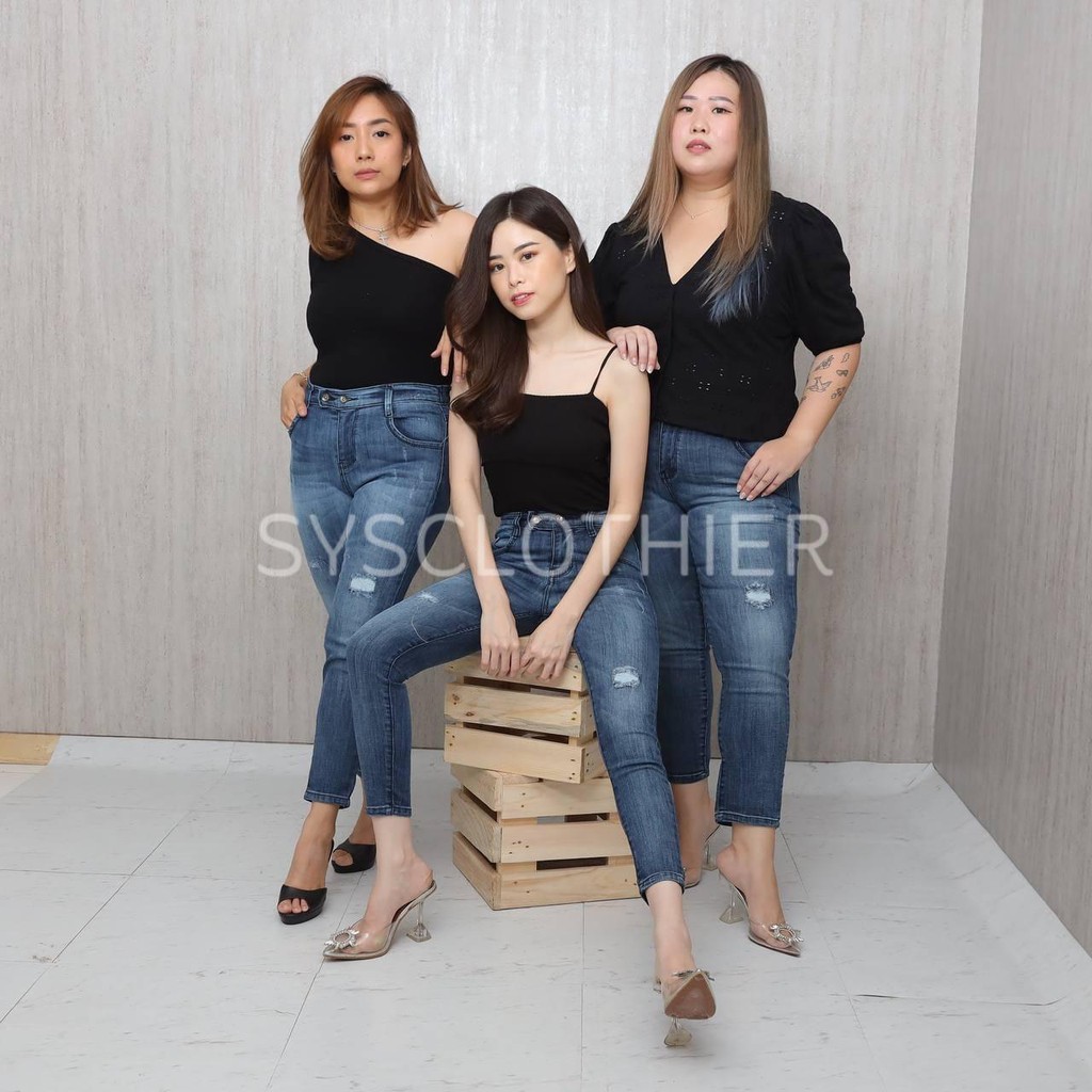 CELANA JEANS WANITA UKURAN NORMAL &amp; JUMBO HADID JEANS SERIES-SYS CLOTHIER