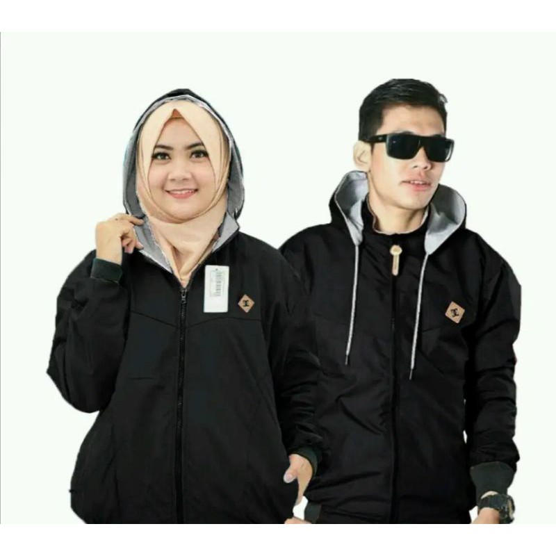 Harga Sepasang (2pcs) Jaket Couple Pria Wanita | Jaket Bolak Balik | Size M-L-XL-XXL