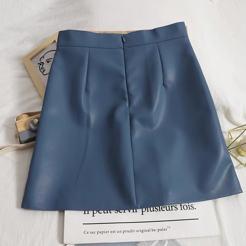 (S-XXL) LMB WONNIE SKIRT ROK WANITA HIGHWAIST BERBAHAN KULIT