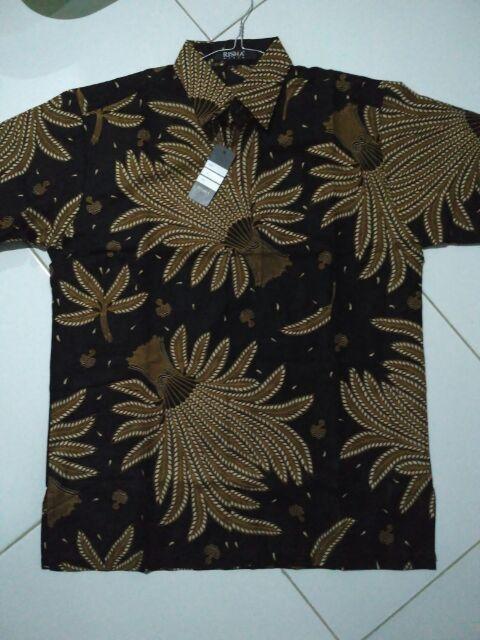 Risna Batik Hrb Daun Kelapa Biru Katun Primis Exclusive Premium Batik Halus Reguler Fit Xxxl/3l 4l 5