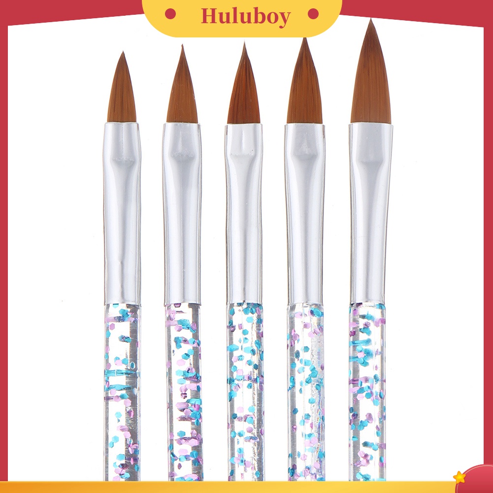 Huluboy Huluboy♡ 5pcs / Set Brush Pen Untuk Melukis Kuku Motif Bunga