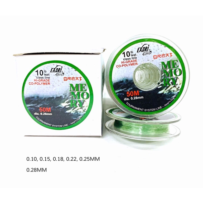 Senar EXORI MEMORY 50M | Size : 0.10-0.25MM