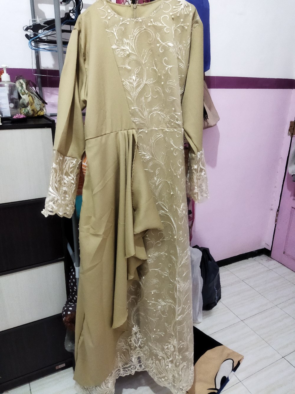 Gamis Muslim Indahlla /brukat Tile/premium/ Kondangan/ Seragam