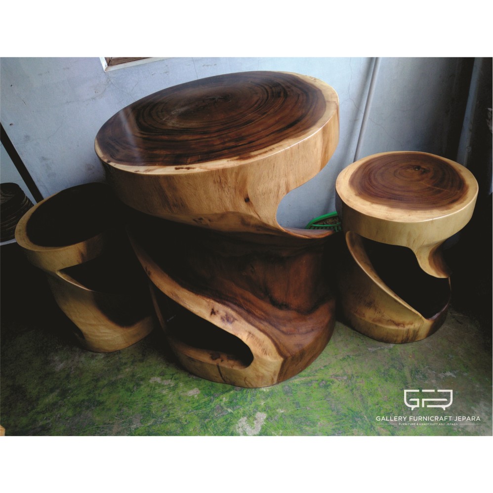 Meja Kursi Cafe Selendang Kayu Trembesi