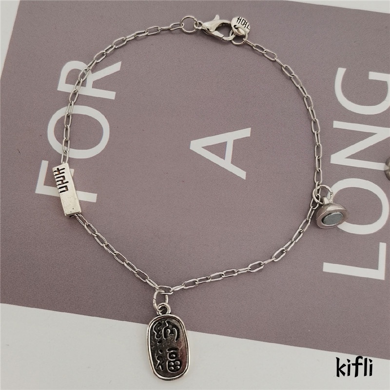 KIFIL 1 Pasang Lucky Couple Magnetic Gelang Pasangan Pacar Gelang Logam Hadiah Ulang Tahun