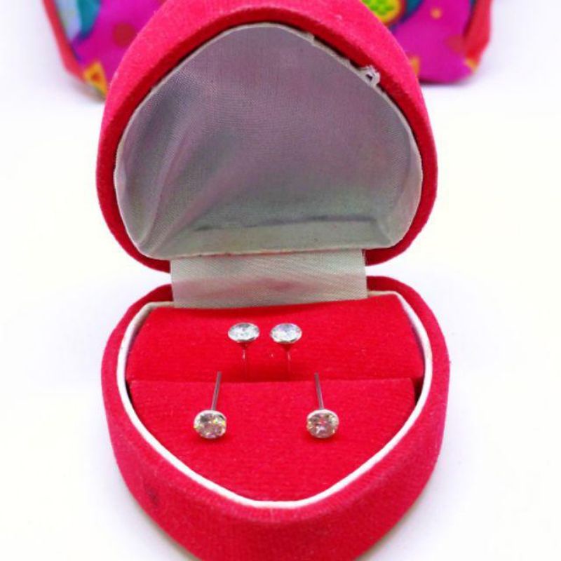 Giwang mata satu (mata burung) Pakai karet putih Anti karat perak asli 925, Berlapis Dengan Emas put