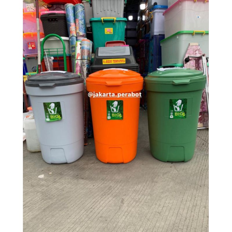 Tempat Sampah Roda 120 Liter BIO GREEN LEAF 2120