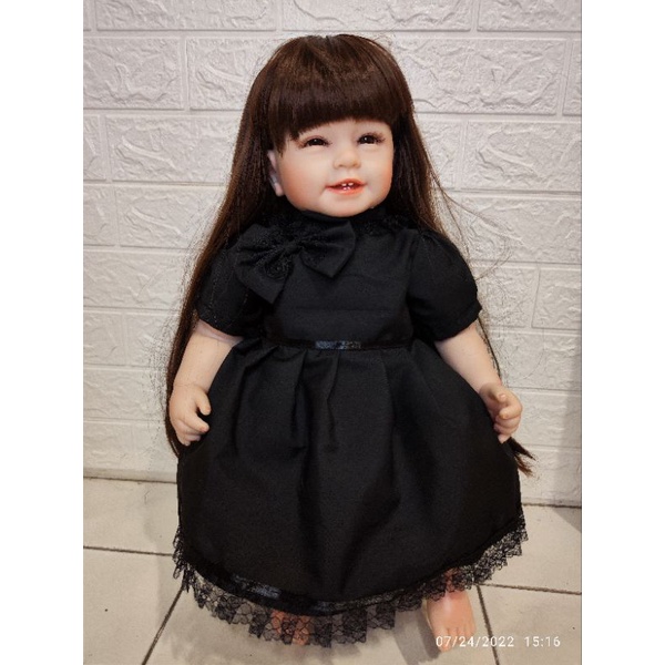 black dress boneka reborn 22-24 inch (hanya baju)