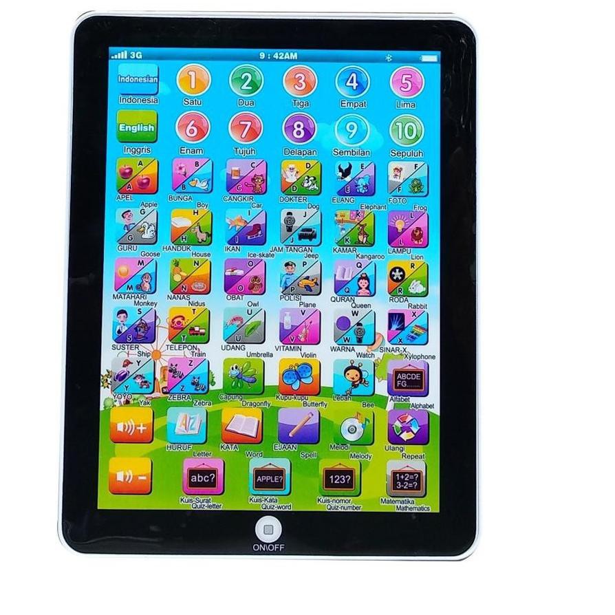 ❊ Tomindo Mainan Edukasi Anak Ipad Mini Playpad Anak 2 Bahasa Mainan Edukatif Anak Maenan Elektronik