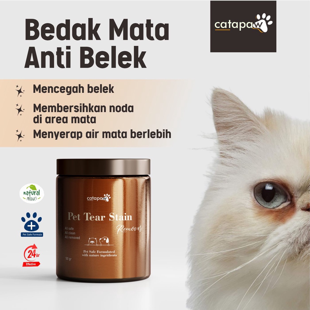 Catapaw Pet Tear Stain Remover Obat Pembersih Mata Kucing Belekan / Bedak Pencegah Belek Kucing Anjing / Powder Obat Sakit Mata Kucing Anjing