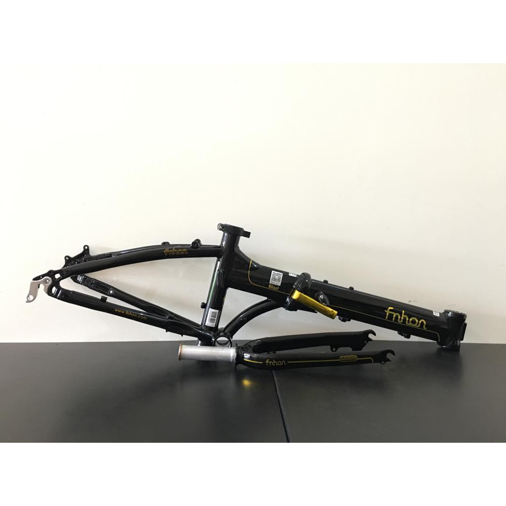 Frame Fnhon Blast Black Gold 20 inch Discbrake 22 inch Fork Original Alloy DB Hitam Emas Limited