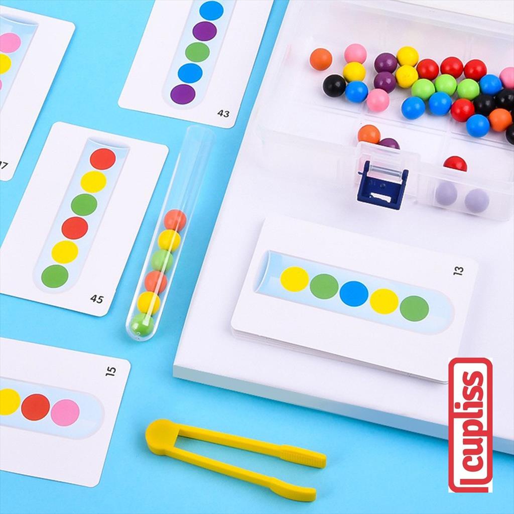 Tube Clamping Ball Mainan Edukasi Sorting Colourful Beads
