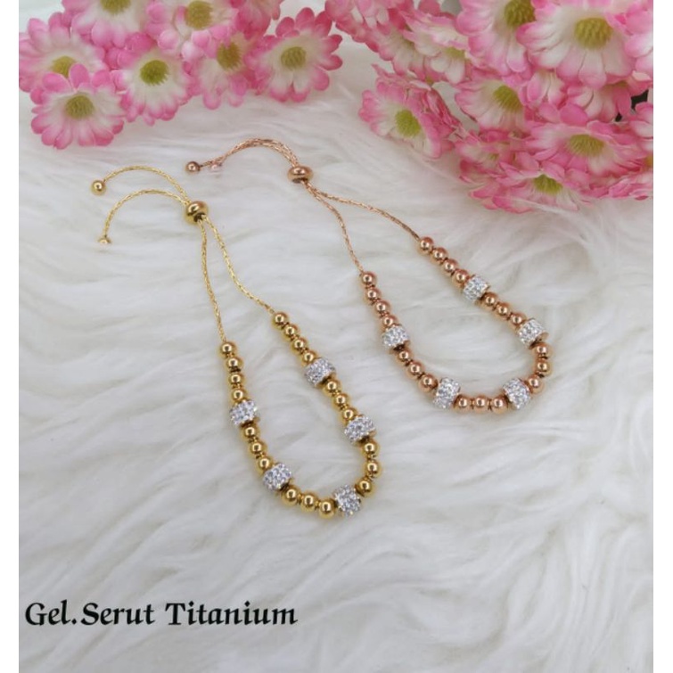 gelang serut titanium asli anti karat