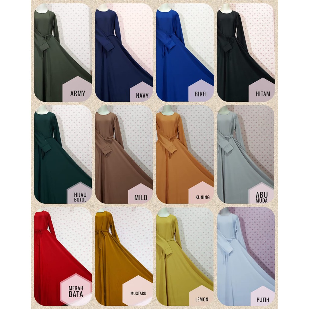 Gamis / Abaya Mayung Klok 4 Meter Polos Aneka Warna Real Pict Gamis Kekinian Model Gamis 2024