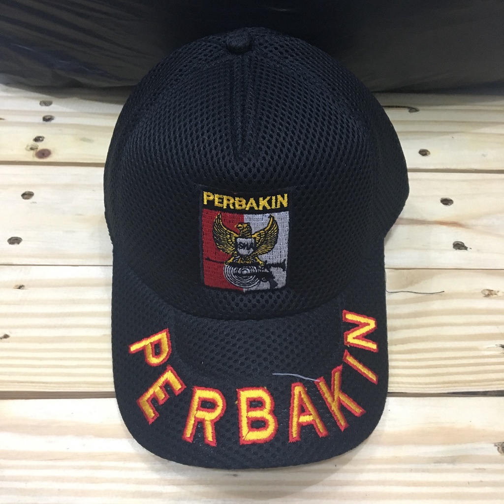 Topi Perbakin (B) - Topi Jaring Perbakin - Topi Perbakin Logo