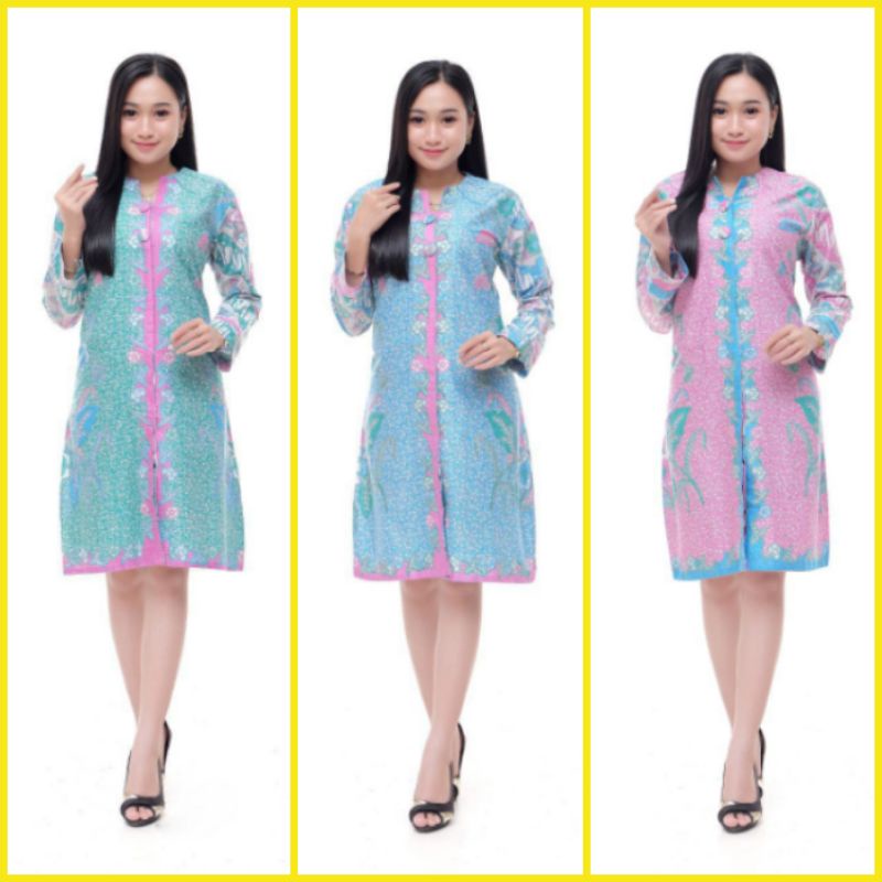 M-XXXL Batik Tunik wanita ASJ SA HRB026 Kenongo Pekalongan Sogan Tulis