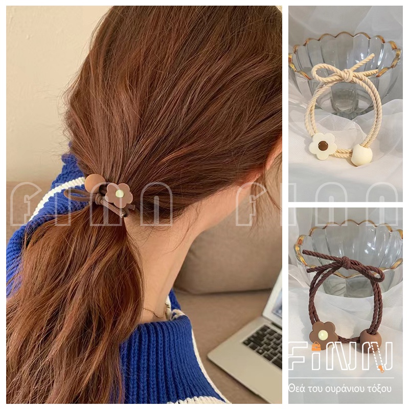 Ikat Rambut Wanita Fashion Motif Bunga Tunggal - Srunchie Bunga