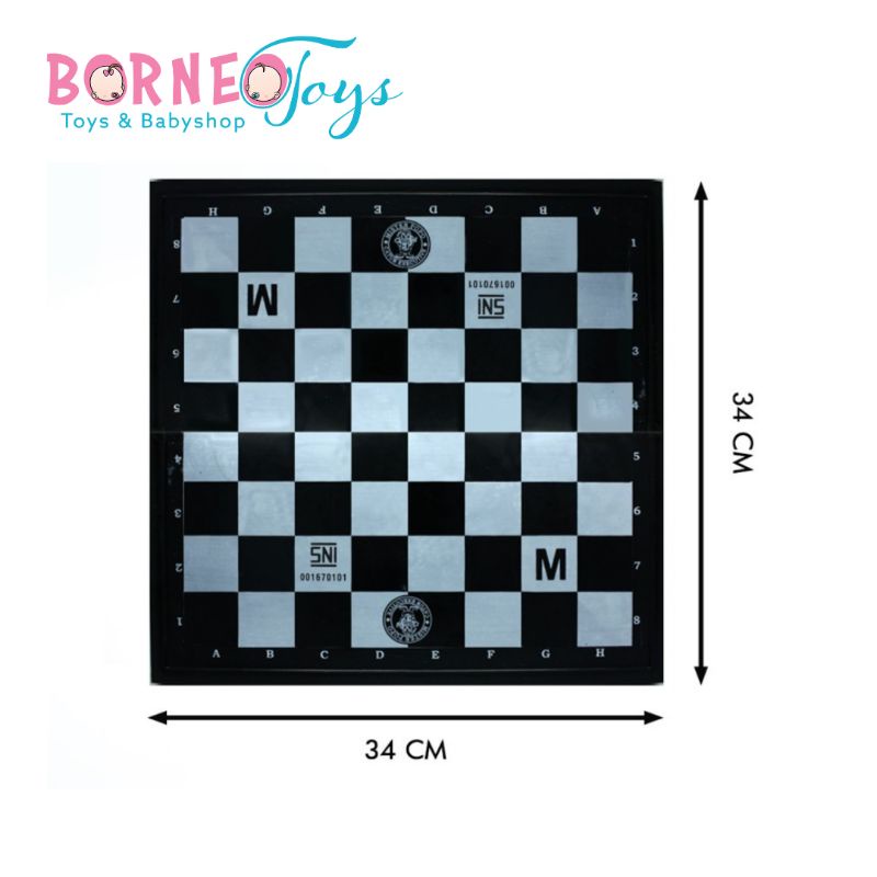 MAINAN PAPAN CATUR UKURAN M DAN XL PAPAN ASLI CHESS BOARD UK M &amp; XL