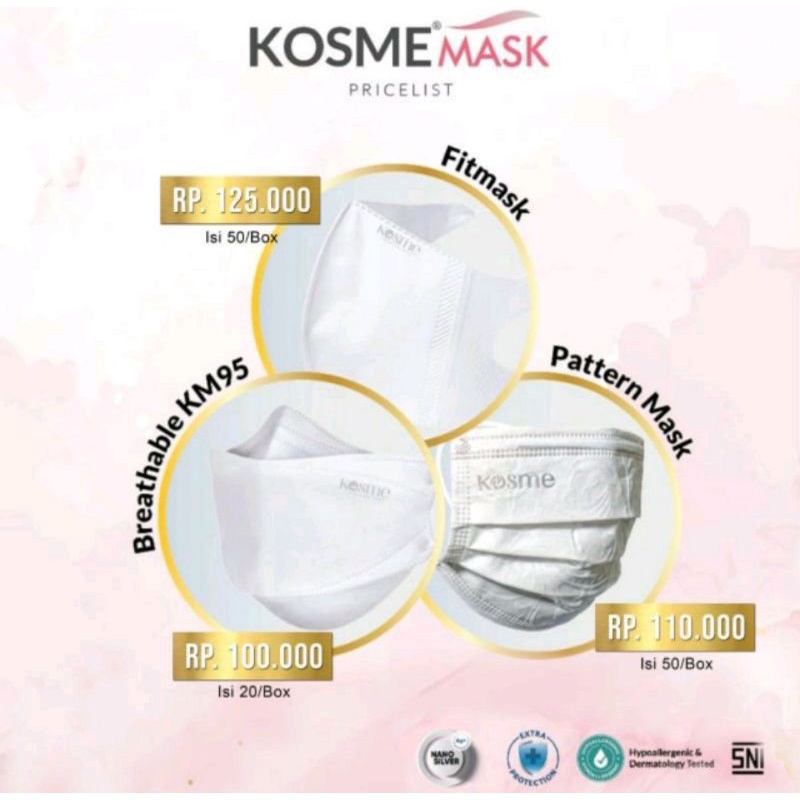 KOSME MASK FITMASK MS GLOW / KOSME MASK FOR KIDS MS GLOW / KOSME MASK KM 95 MS GLOW / MASKER KESEHAT
