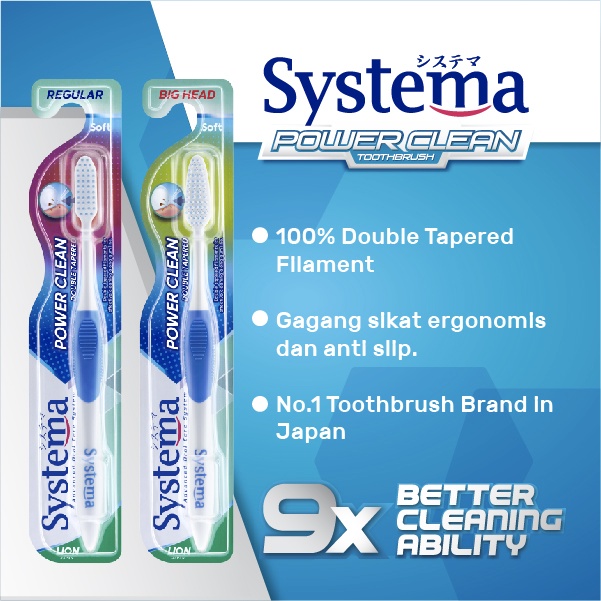 Systema Sikat Gigi Power Clean Double Tapered isi 1pc