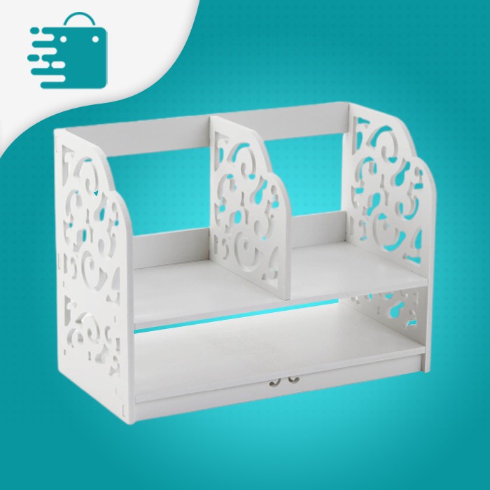 Rak Buku Portable 2 Sisi Rak Minimalis Serbaguna Kamar Lemari Buku Minimalis Kayu Rak Make Up Murah 