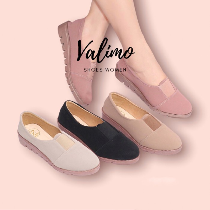 SEPATU WANITA SLIP ON REZILIA - VALIMO - Merah Muda, 37